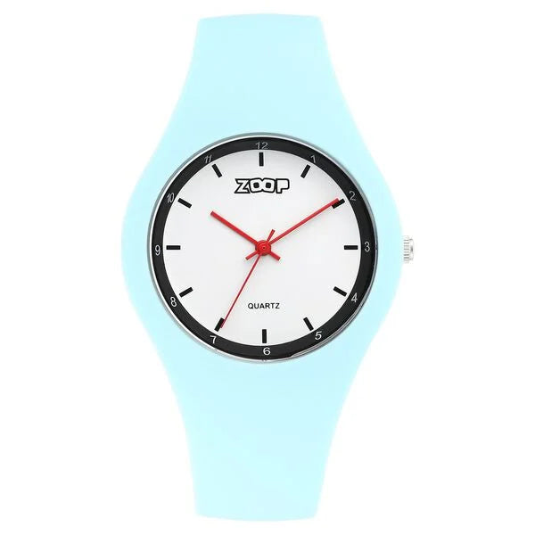 Zoop By Titan Pop Integrated Quartz Analog White Dial Silicone Strap Watch for Kids 26031pp06w