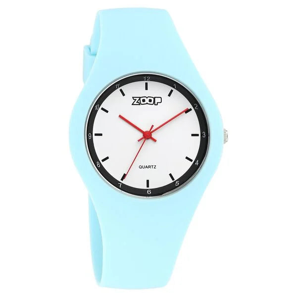 Zoop By Titan Pop Integrated Quartz Analog White Dial Silicone Strap Watch for Kids 26031pp06w