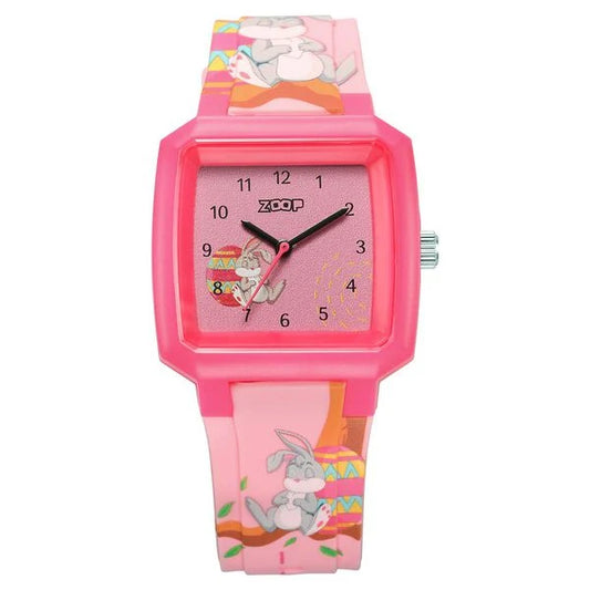 Zoop By Titan Forest Story Quartz Analog Pink Dial Silicone Strap Watch For Kids 26039pp03w