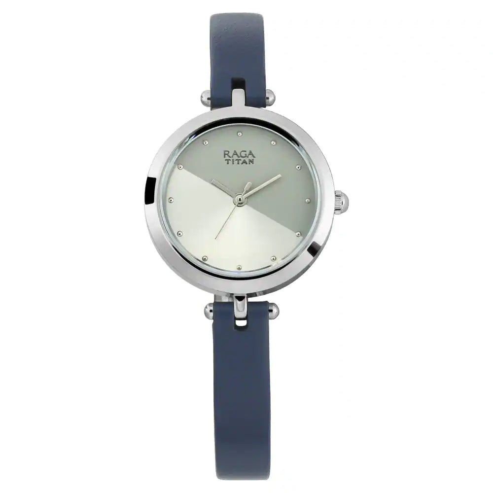 TITAN Raga Viva Grey Dial Leather Strap Watch 2606SL01(DJ490)