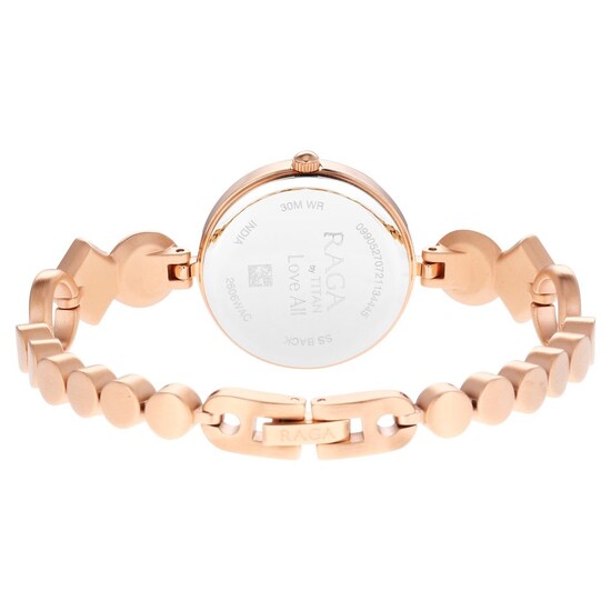 Titan Love All Watch with Pink Dial & Brass Strap NQ2606WM10