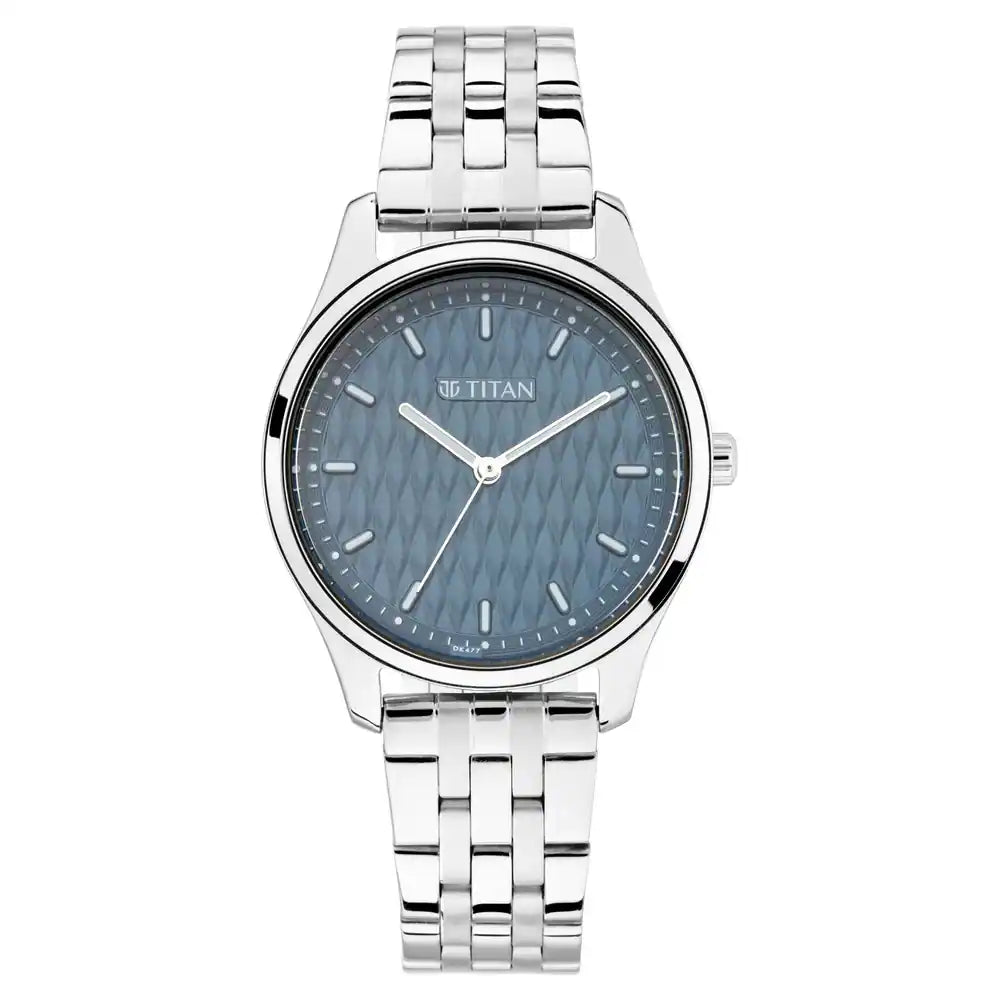 Titan Workwear Watch with Blue Dial & Stainless Steel Strap NN2639SM02