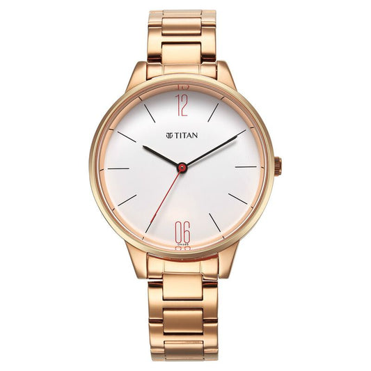 Titan Quartz Analog White Dial Watch for Women 2648WM03