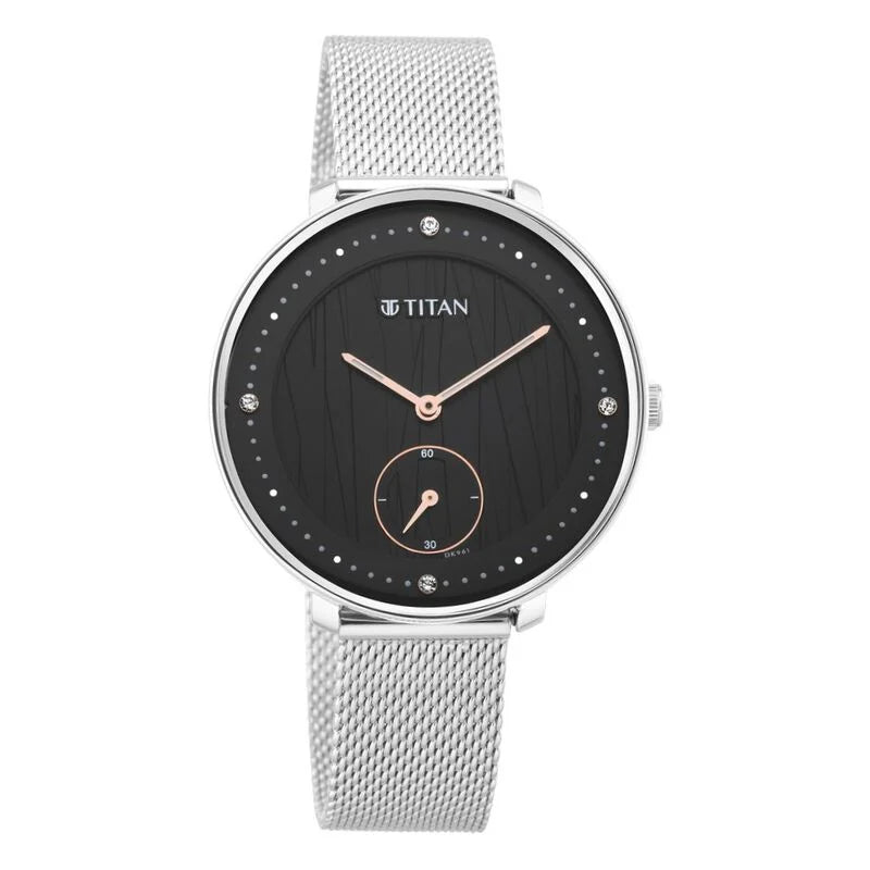 Titan Women's Svelte Black Multi-Function Watch with Metal Strap NS2651SM01 / 2651SM01