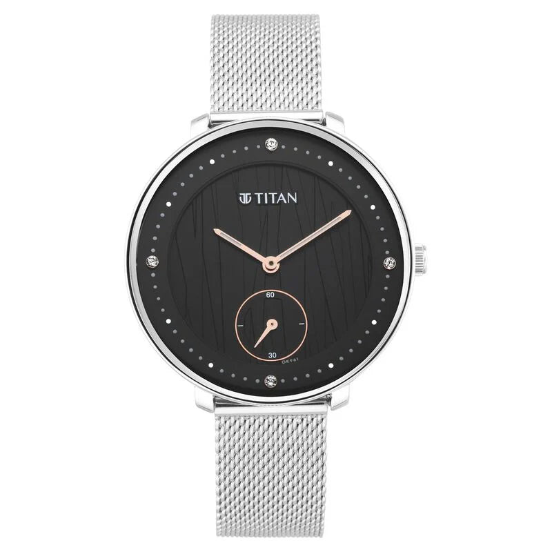 Titan Women's Svelte Black Multi-Function Watch with Metal Strap NS2651SM01 / 2651SM01