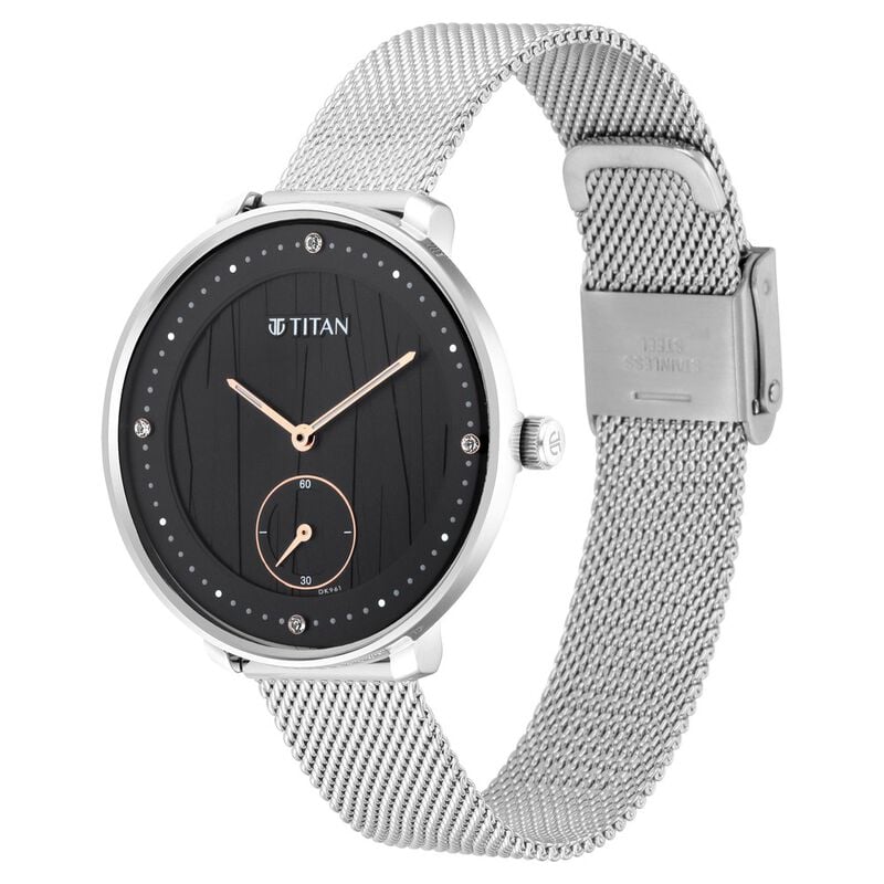 Titan Women's Svelte Black Multi-Function Watch with Metal Strap NS2651SM01 / 2651SM01