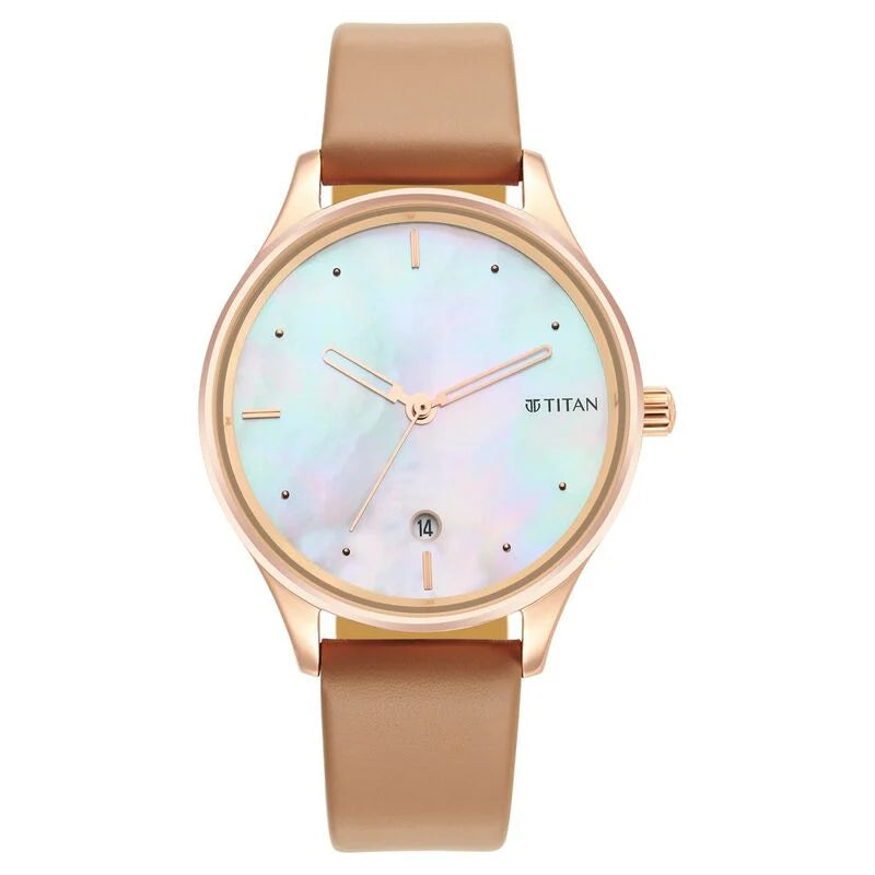 Titan Pastel Dreams Mother Of Pearl Dial Analog Leather Strap watch for Women NS2670WL03 / 2670WL03