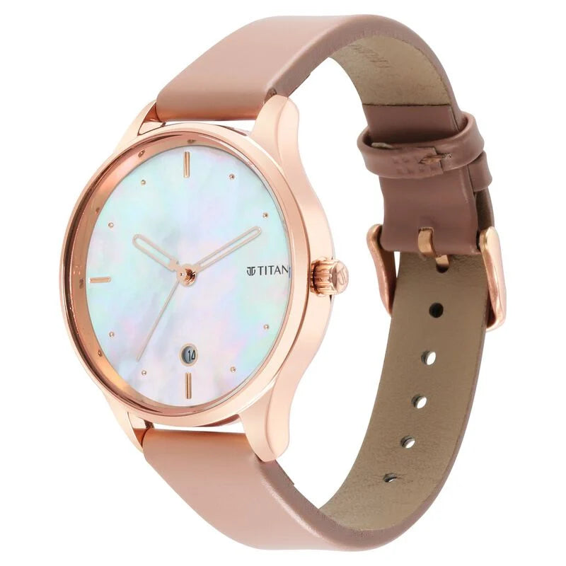 Titan Pastel Dreams Mother Of Pearl Dial Analog Leather Strap watch for Women NS2670WL03 / 2670WL03