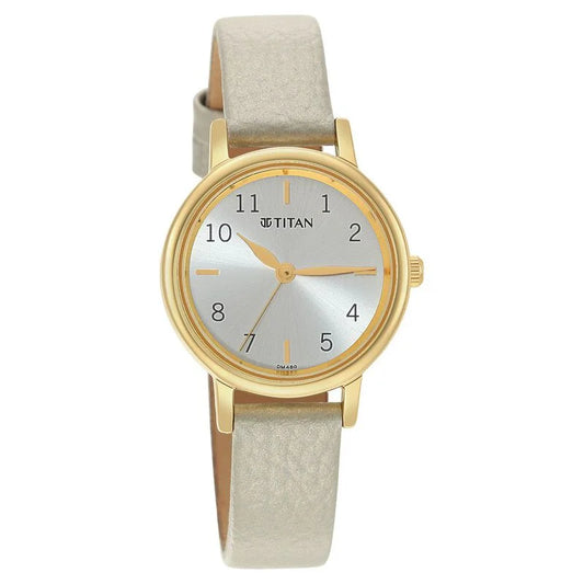 Titan Karishma Grey Dial Analog Leather Strap watch for WoMen NR2678YL01 / 2678YL01