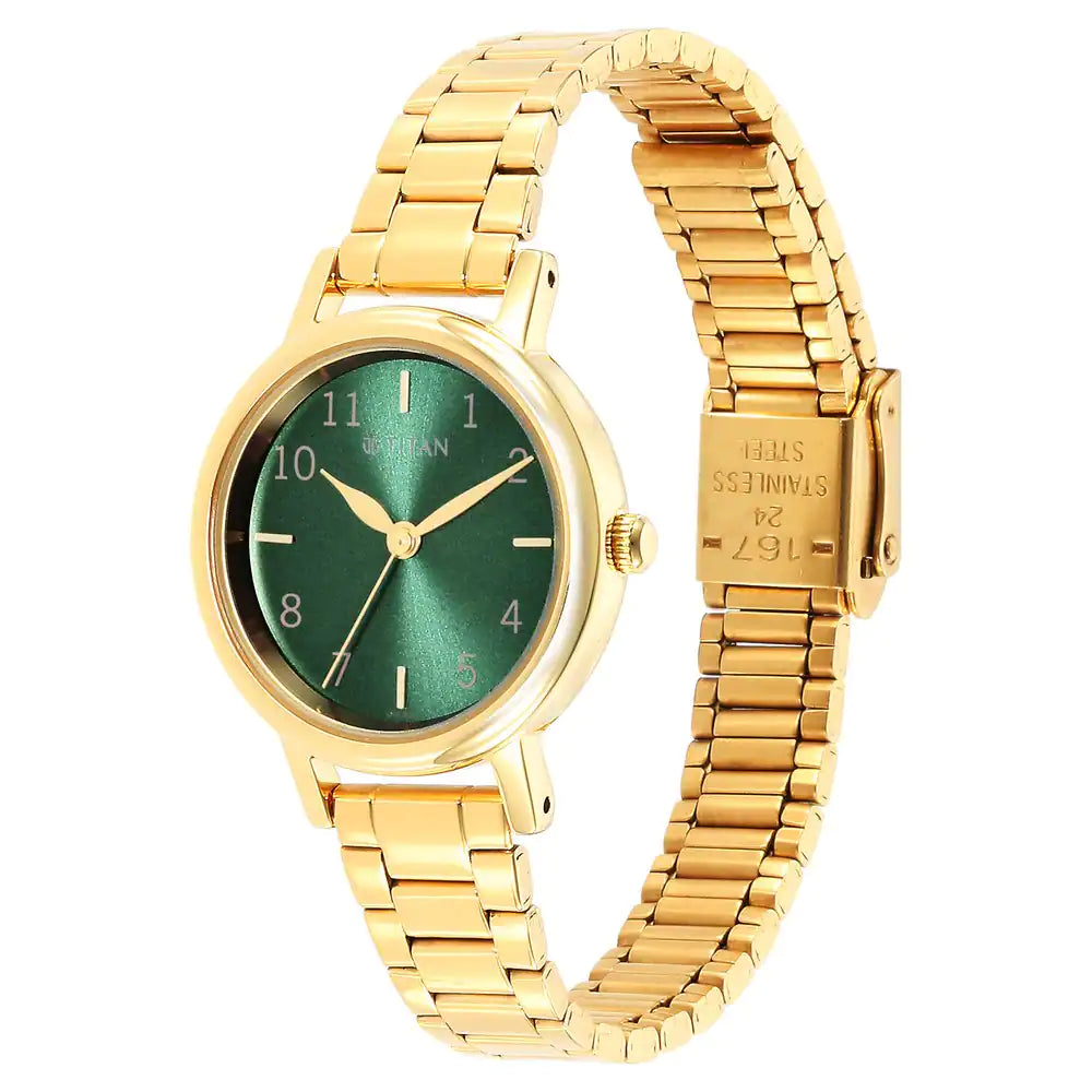 Ladies Karishma Green Dial Metal Strap Watch 2678YM01 / NS2678YM01