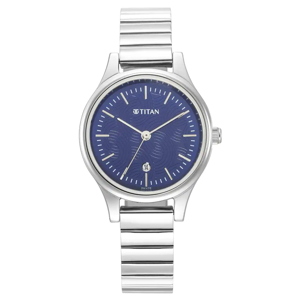 TITAN Ladies Karishma Blue Dial Metal Strap Watch 2679SM01(DM476)