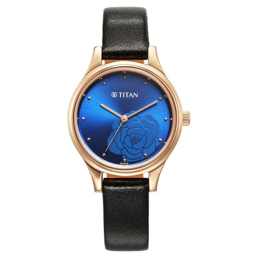 Titan Karishma Quartz Analog Blue Leather Strap for Women 2679WL01