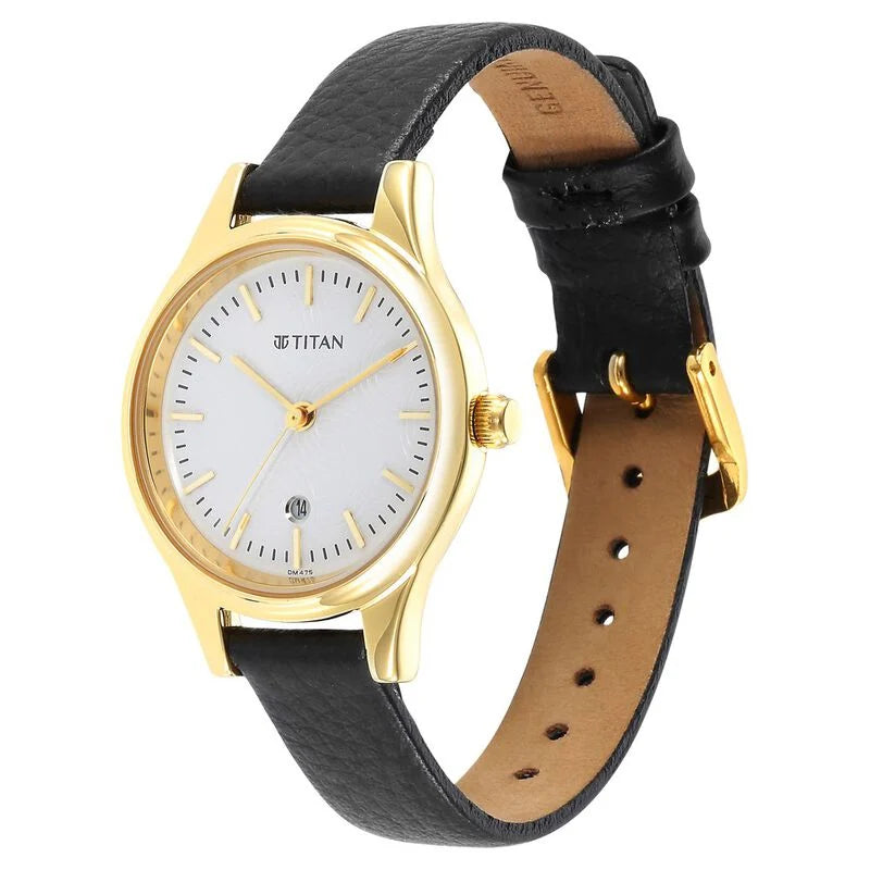 Titan Karishma White Dial Analog Leather Strap watch for Women NS2679YL01  / 2679YL01