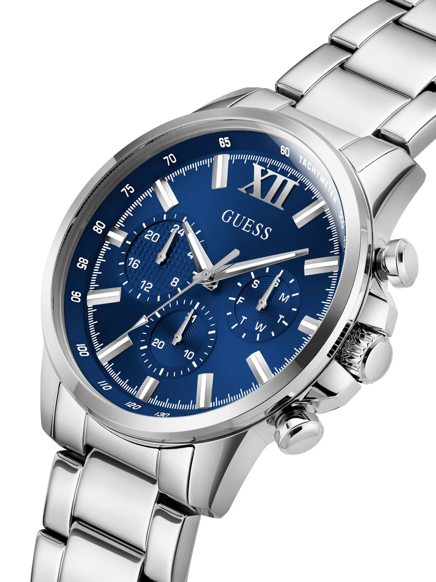 GUESS Mens Silver Tone Multi-function Watch GW0900G4