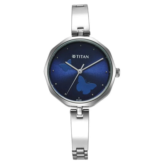 Titan Karishma Quartz Analog Blue Dial Stainless Steel Strap Watch for Women 2702SM02