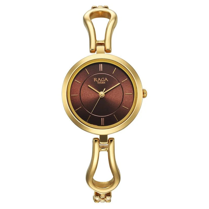 Titan Raga Champagne Dial Watch for Women 2727YM01