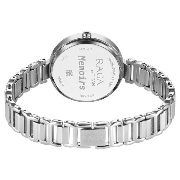 Titan Raga Memoirs Quartz Analog Silver Dial With Silver Color Metal Strap Watch For Women 2752sm01