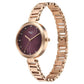 Titan Raga Memoirs Quartz Analog Burgundy Dial With Rose Gold Color Metal Strap Watch For Women 2752wm01