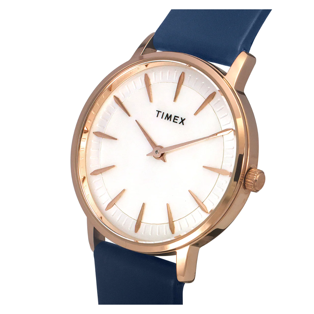 Timex Fashion Women's Mother Of Pearl Dial Round Case 2 Hands Function Watch -TWEL15605