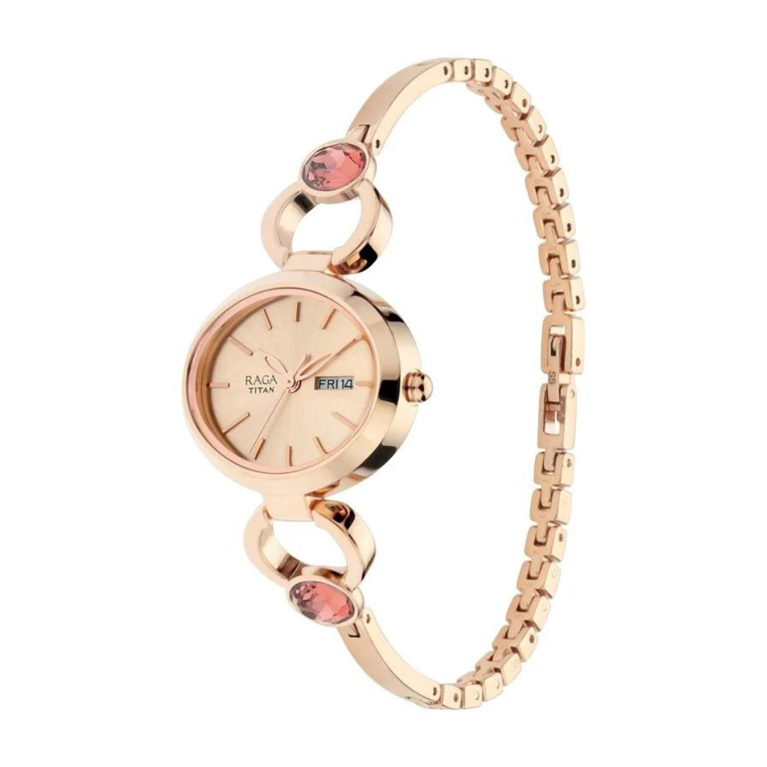 Titan raga viva analog best sale rose gold