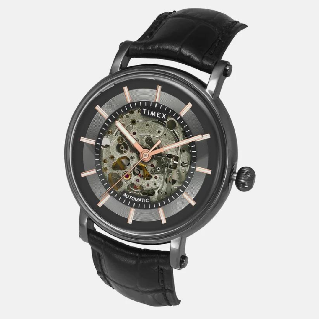 E Class Male Black Analog Leather Watch TWEG16720