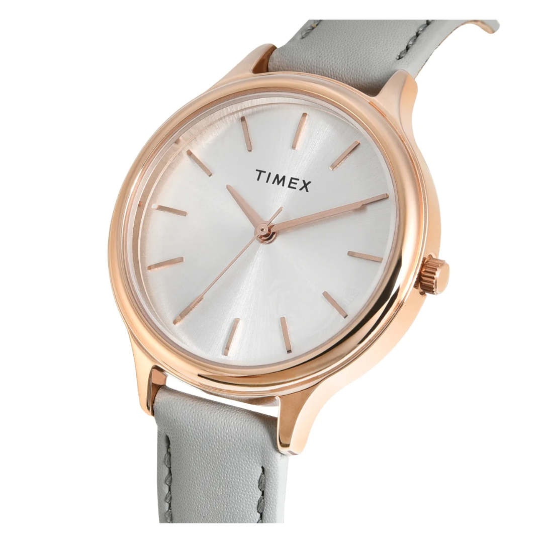 Timex Women Analaog Silver Round Brass Dial Watch- TWTL12104