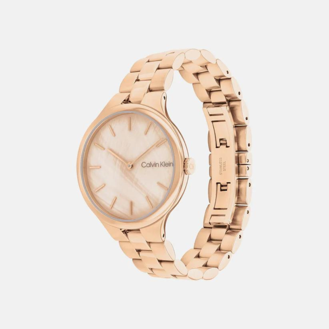 Linked Female Mother Of Pearl Analog Stainless Steel Watch 25200427