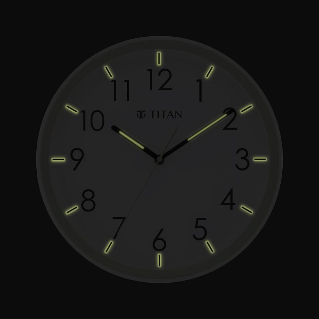 Titan 32.5 cm White-Lume Wall Clock: Stylish Nighttime Illumination W0055PA01