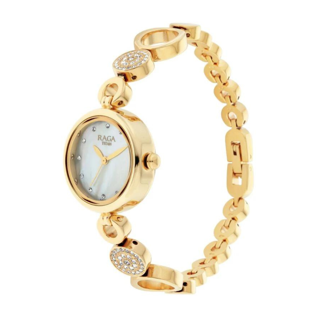 Titan Raga Mother of Pearl Dial Women Watch With Metal Strap 311YM16