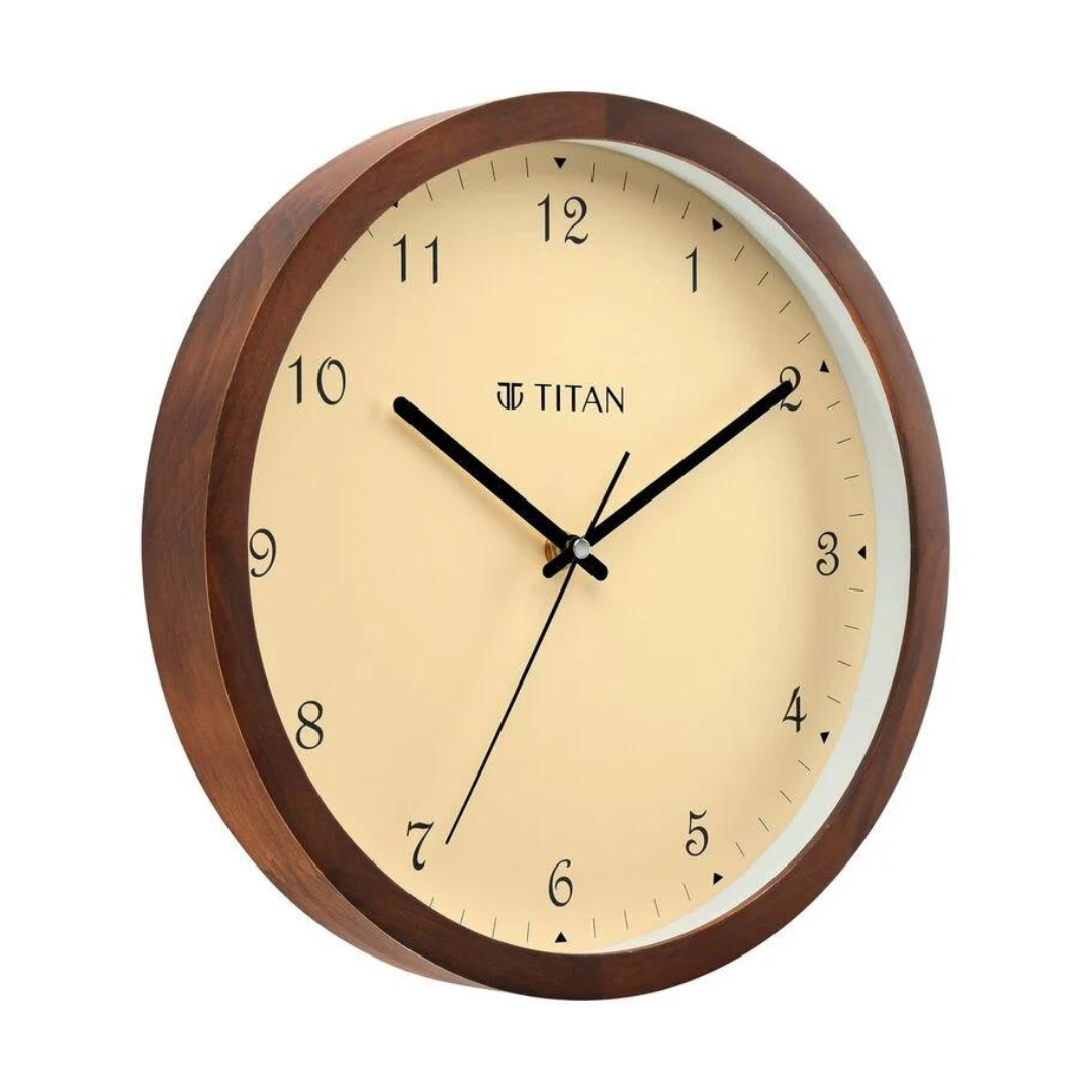Classic Brown Colour Wooden Wall Clock with Silent Sweep - 30 cm x 30 cm (Medium) W0063WA01