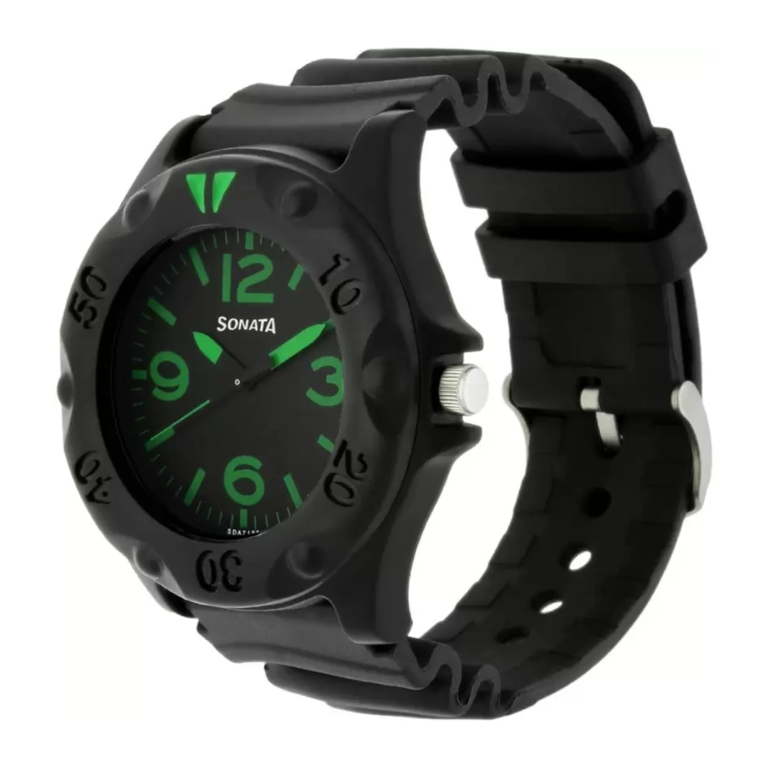 Black Dial Black Plastic Strap Watch ND7975PP03C