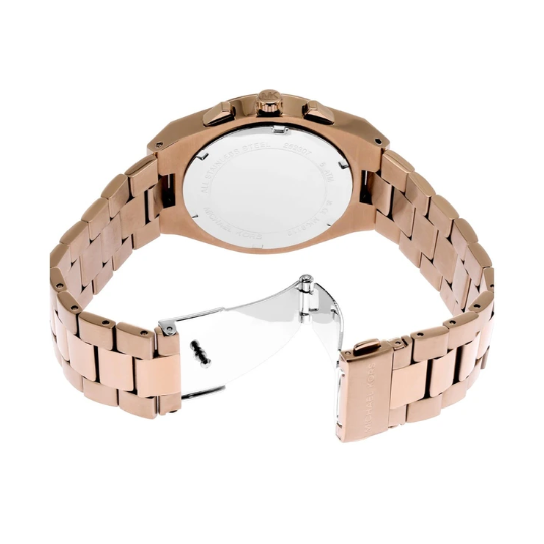 Michael Kors Oversized Lennox Beige Gold-Tone Watch MK9119I