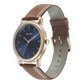 Beyond Gold Blue Dial Leather Strap Watch NN7128WL03