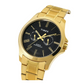 Timex Men Analaog Black Round Brass Dial Watch- TW000X129