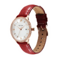 Titan Bright Leathers Silver Dial Analog with Date Red Leather Strap Watch for Women 95247WL01 / NS95247WL01
