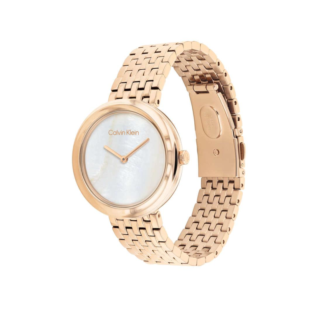 Twisted Bezel Quartz White Round Dial Women's Watch - 25200322