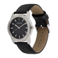 Black Dial Black Leather Strap Watch 7100SL01 (SDF873)