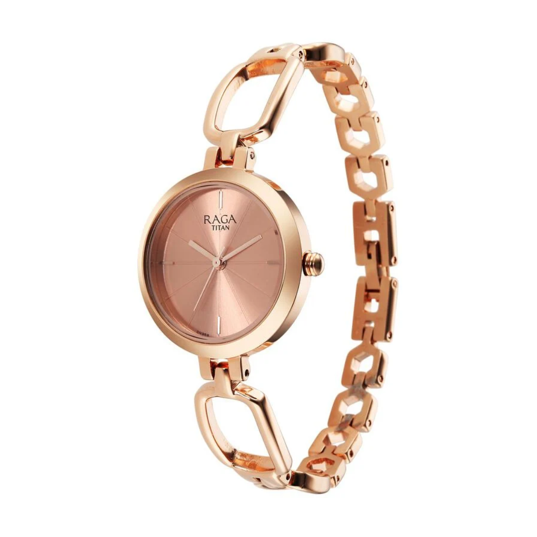 Titan Raga Rose Gold Dial Watch for Women 2725WM01