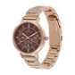 Titan Quartz Multifunction Rose Gold Dial Stainless Steel Strap Watch for Women 95087WM02