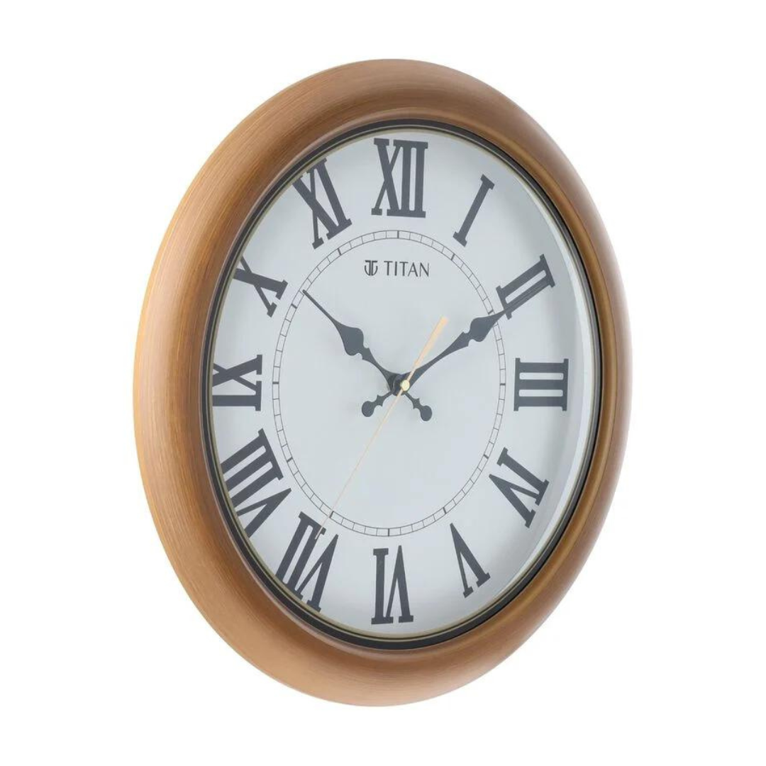 Titan Classic White Wall Clock with Silent Sweep Technology - 42 cm x 42 cm (Large) W0015PA01