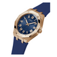 Guess Men's Blue Rose Gold Tone Analog Watch GW0663G3