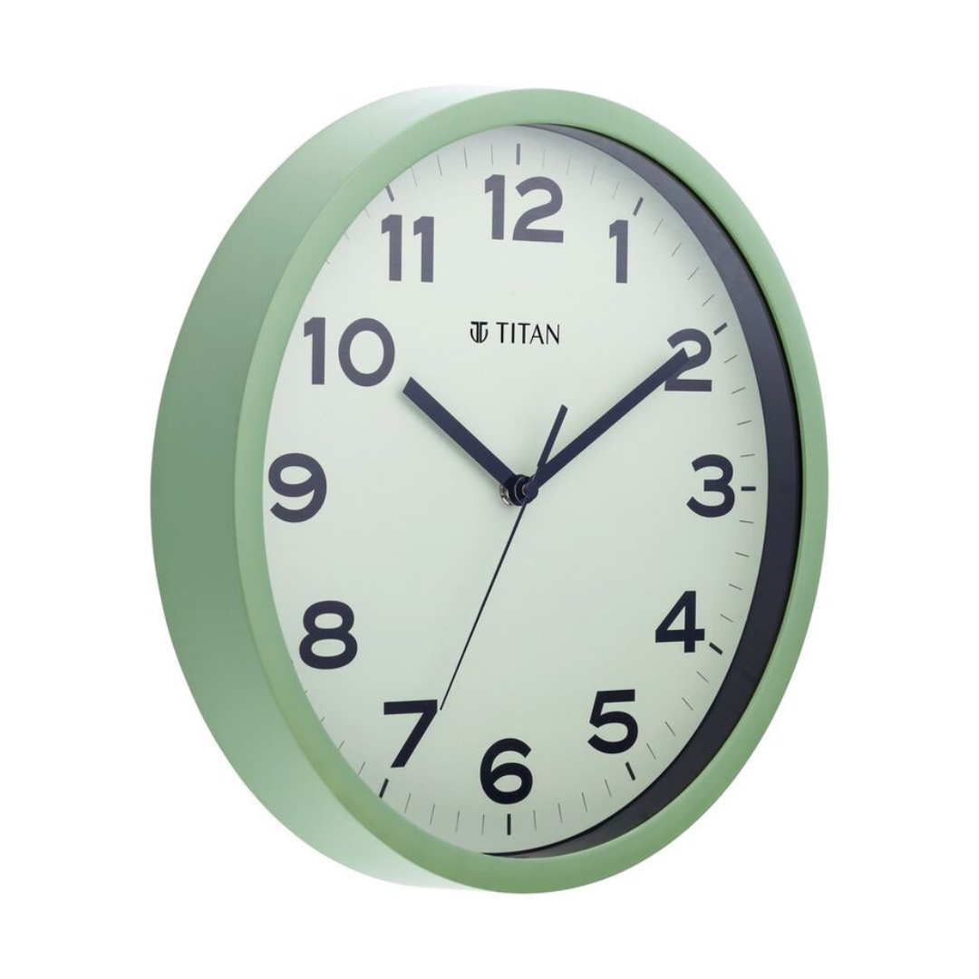 Contemporary Light Green Wall Clock with Silent Sweep Technology - 30 cm x 30 cm (Medium) W0044PA01A