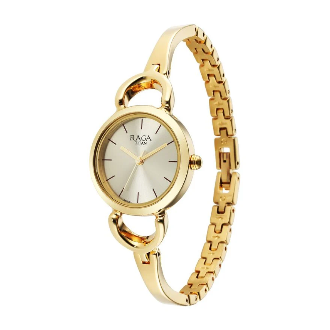 Titan Raga Champagne Dial Watch for Women 2724YM01