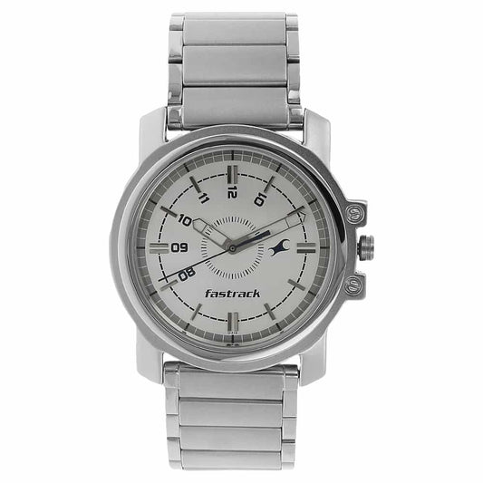 Fastrack WHITE DIAL SILVER STAINLESS STEEL STRAP WATCH 3039SM01