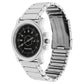 BLACK DIAL SILVER STAINLESS STEEL STRAP WATCH 3039SM02