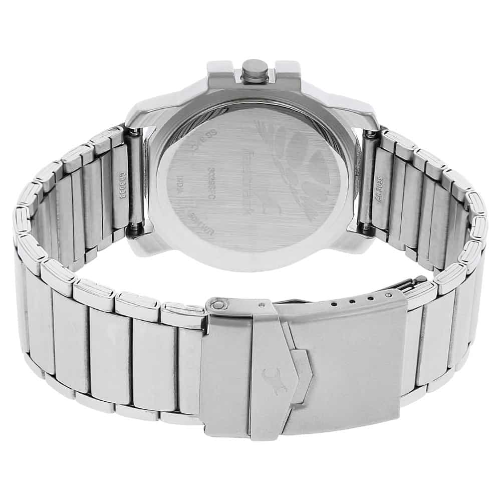 BLACK DIAL SILVER STAINLESS STEEL STRAP WATCH 3039SM02