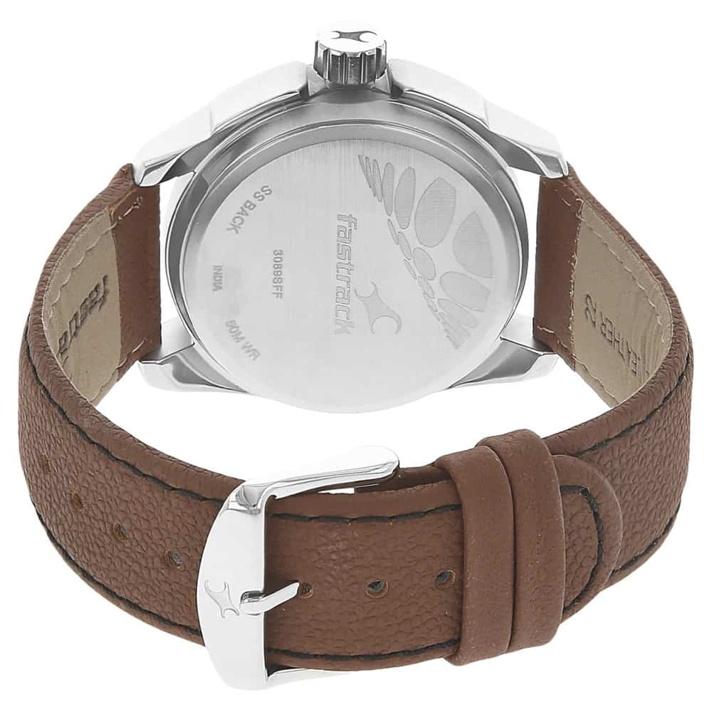 BLACK DIAL BROWN LEATHER STRAP WATCH 3089SL05