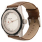 SILVER DIAL BROWN LEATHER STRAP WATCH 3099SL01