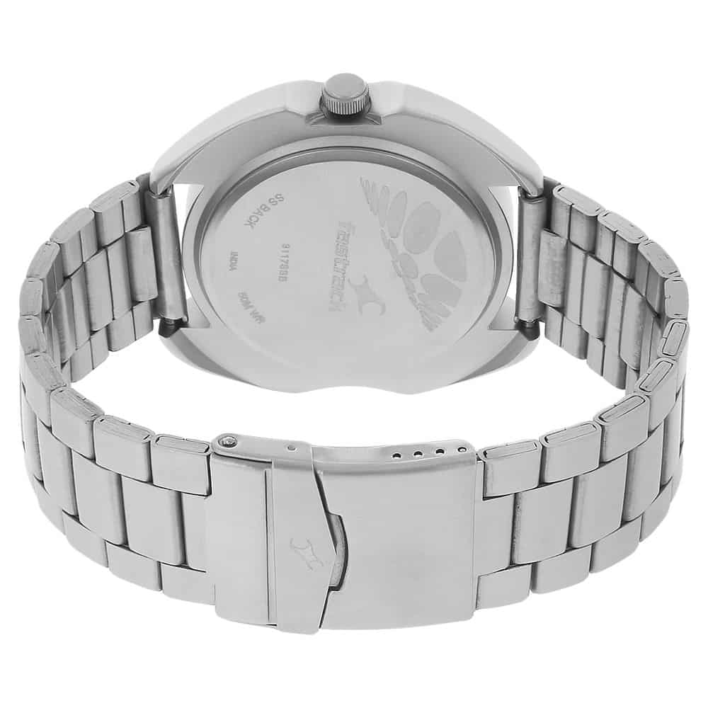 BLUE DIAL SILVER STAINLESS STEEL STRAP WATCH 3117SM02