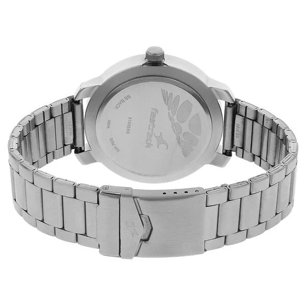 Fastrack Quartz Analog Silver Dial Stainless Steel Strap Watch for Guys ns3120sm01 / 3120sm01